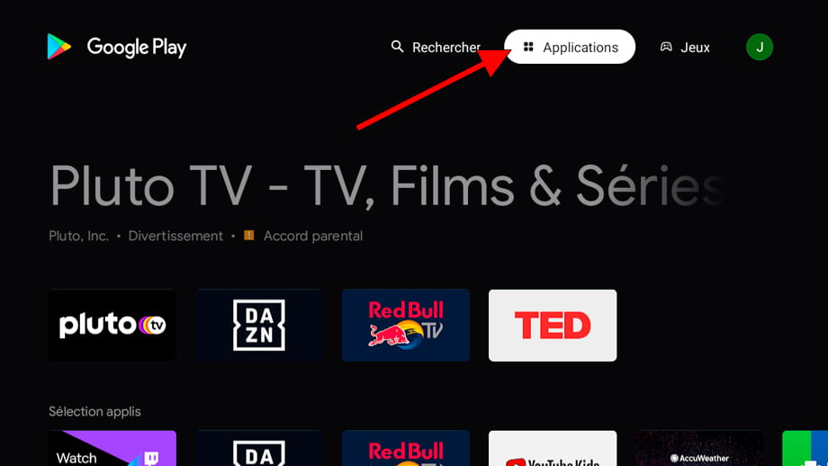Applications TV Android TV