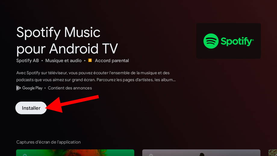 Installer l'application Android TV