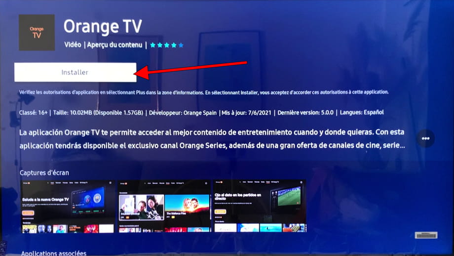 Installer l'application Samsung TV