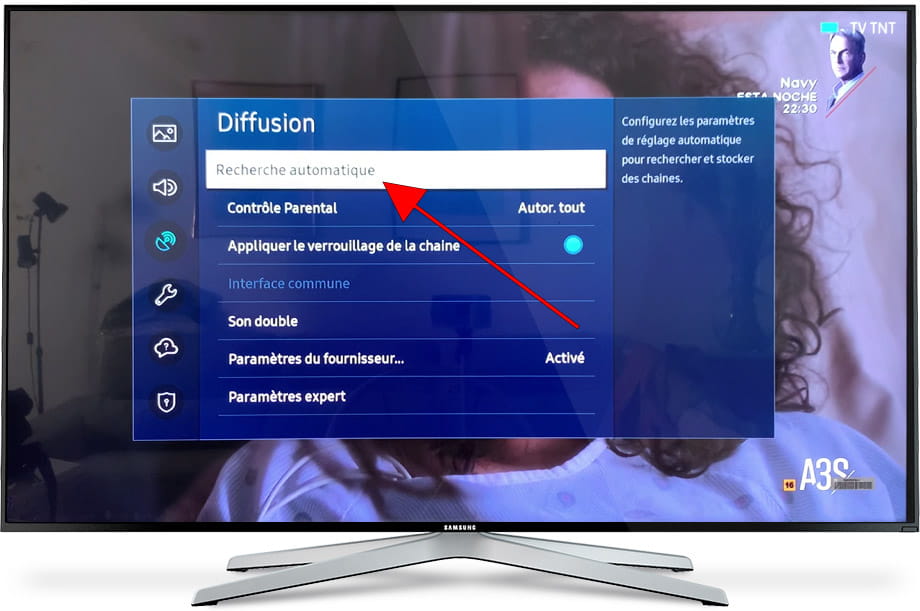Recherche automatique Samsung TV