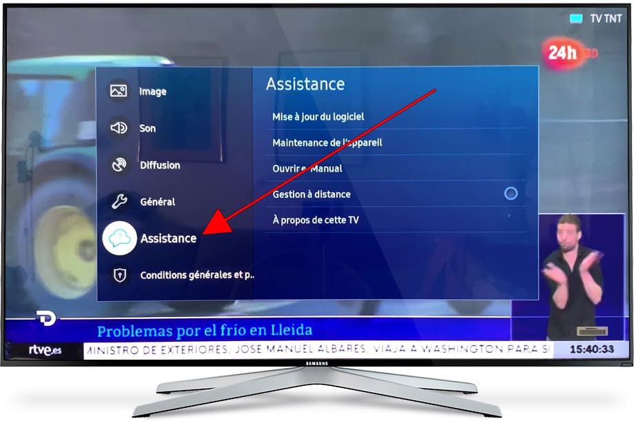 Assistance TV Samsung